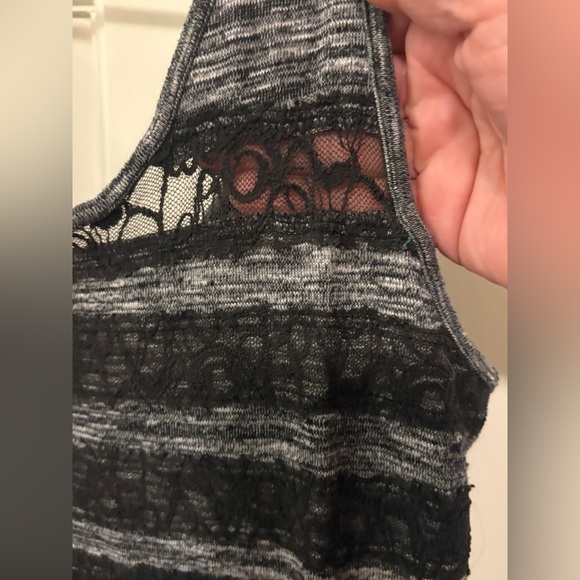 Free People Hazy Daze Grey W/ Black Lace Maxi Dress - Picture 8 of 17